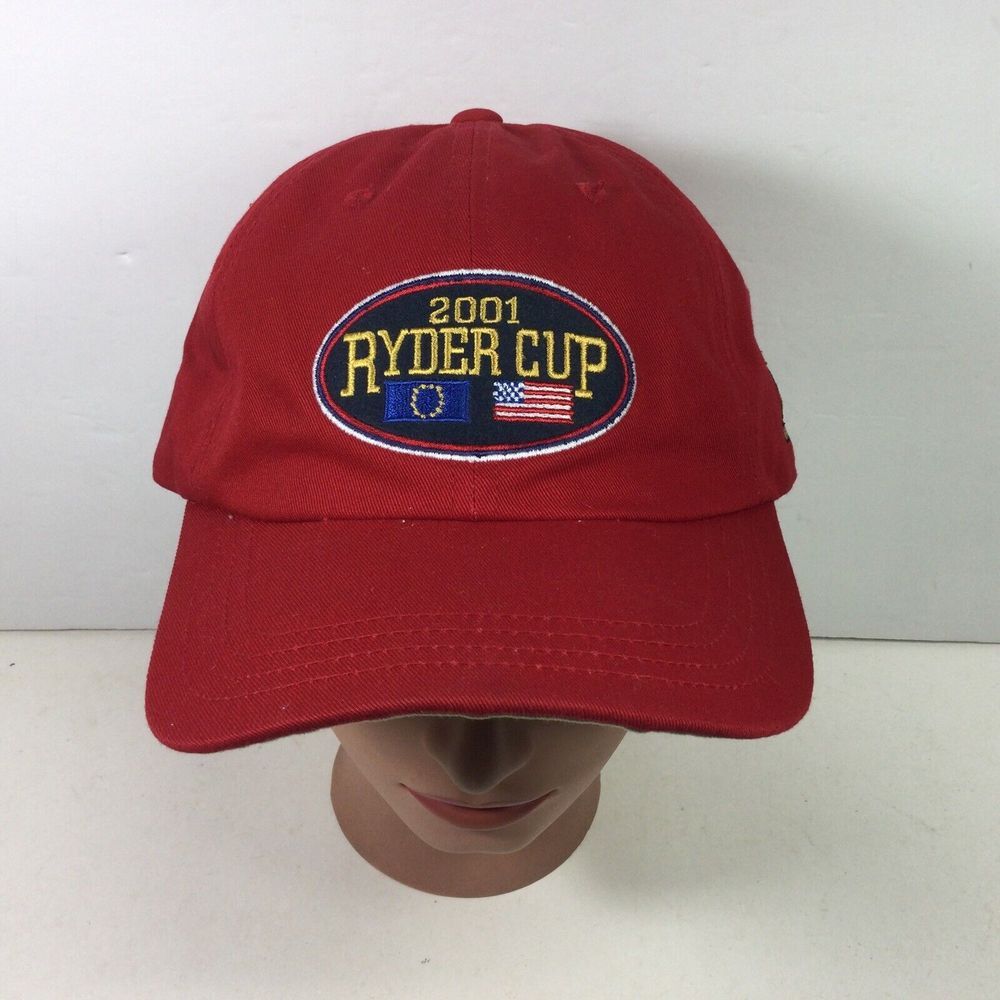 Vintage 2001 Ryder Cup Golf Hat The Belfry Red‎ Slazenger Baseball Cap StrapBack